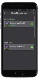 Actions and Stuff APK v1.10 Bedrock Edition for Android 14 Enable the Resources Pack in Minecraft Game